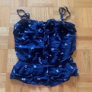 Garage Y2K Bows Babydoll Peplum Tank Top